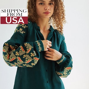 Ukrainian traditional embroidered vyshyvanka. Gift for mum. IN STOCK!