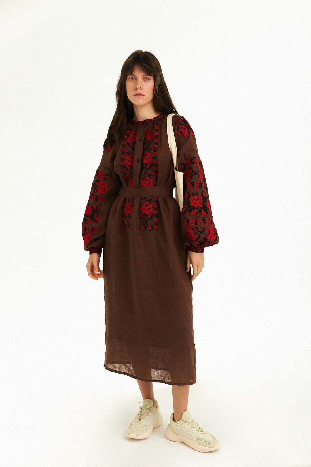 Linen Woman embroidery dress “Ruslana” made to order 3-6 weeks main image 1