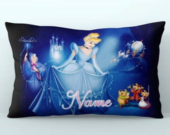 Cinderella Pillowcase, Custom Cinderella Pillow, Disney Princess Gift for Girl, Personalized Kids Pillow Case