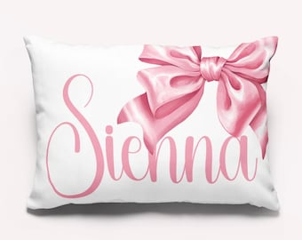 Custom Coquette Bow Pillowcase: Personalized Girl's Room Decor