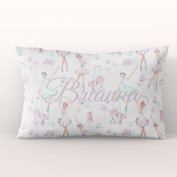 Ballerina Pillow, Personalized Ballet Pillowcase, Birthday Gift for Dancer, Ballet Themed Room, Custom Ballerina Pillowcase with Unicorns