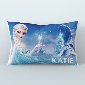 Elsa Pillowcase, Personalized Frozen Pillow, Custom Disney Gift, Frozen Themed Room, Personalized Elsa Pillowcase, Elsa Pillow Cover