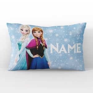 Frozen Pillow, Personalized Frozen Pillowcase, Custom Disney Gift, Frozen Themed Room, Personalized Pillowcase with Elsa and Anna