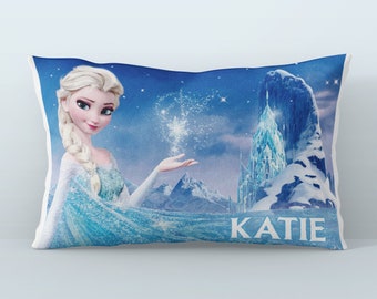 Elsa Pillowcase, Personalized Frozen Pillow, Custom Disney Gift, Frozen Themed Room, Personalized Elsa Pillowcase, Elsa Pillow Cover