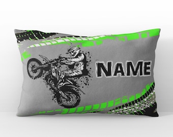 Dirt Bike Pillowcase: Custom Name Pillow for Boys
