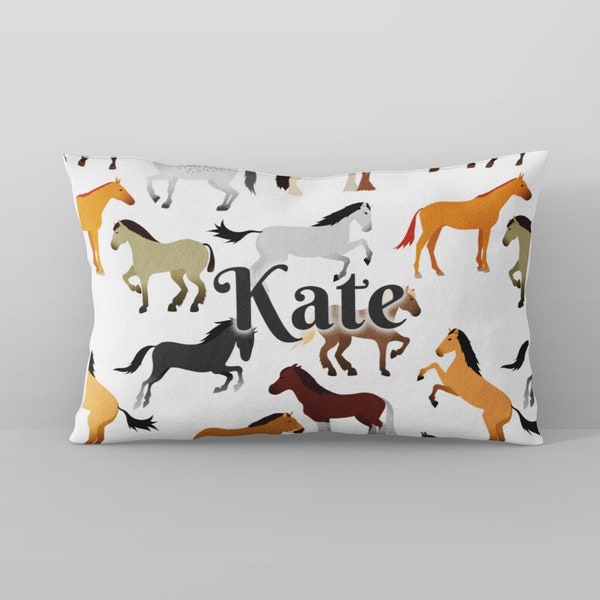 Horse Pillowcase , Custom Horse Pillow, Gift for Horse Lover, Horse Themed Room, Personalized Horse Pattern Pillowcase, Horse Pillowcase
