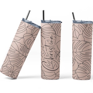 Monstera Leaf Insulated Tumbler: Custom Plant Art Gift