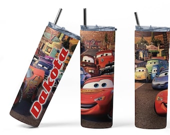 Cars Gift, Cars Movie Tumbler, Custom Disney Gift for Boy, Custom Cars Gifts, Personalized McQueen Tumbler, Cars Characters Gift with Name