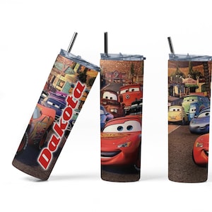 Cars Gift, Cars Movie Tumbler, Custom Disney Gift for Boy, Custom Cars Gifts, Personalized McQueen Tumbler, Cars Characters Gift with Name