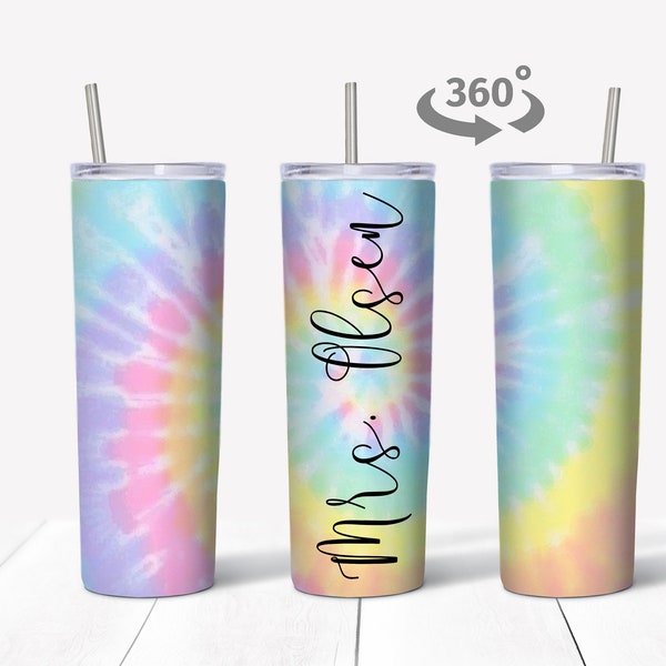 Tie Dye Tumbler, Custom Tie Dye Tumbler, Tumbler for Girls, Gift for Teen, Personalized Kids Tumbler, Tye Dye Cups, Custom Tumblers