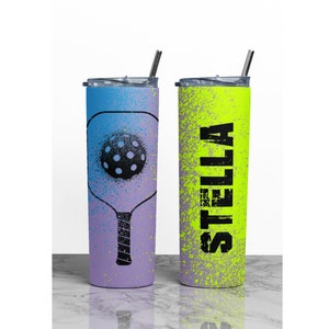 Personalized Pickleball Tumbler: Stainless Steel Waterbottle, 20oz Pickleball Mug
