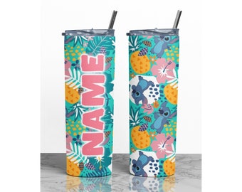 Stitch Gift, Personalized Lilo and Stitch Tumbler, Stitch Pattern Tumbler, Disney Tumbler, Gift for Stitch Lover, Custom Disney Gifts