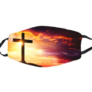 Cross Mask with Filter, Religious Mask, Washable Mask for Church, Faith Mask, Gift for Christians, Christian Face Mask, Stocking Stuffer