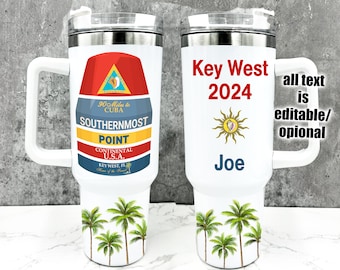 Vaso personalizado de Key West: recuerdo de vacaciones en la playa de Florida