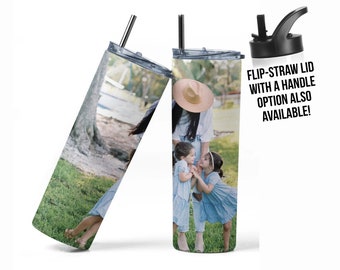 Photo Tumbler • Custom Tumbler with Picture • Father's Day Gift • Gift for Her • Gift for Dad • Picture Insulated Travel Mug • Photo Memento