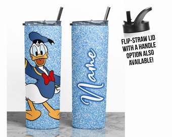 Personalized Donald Duck 20oz Tumbler, Glitter Look