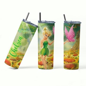 Personalized Tinker Bell Tumbler: Stainless Steel 20oz Skinny Cup