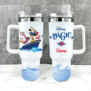 Disney Cruise Tumblers, Custom 40oz Insulated Cup with Straw, Personalized Disney Cruise Mug, 40oz Handle Disney Tumbler, Disney Cruise Gift