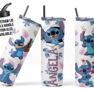 Stitch Gift, Personalized Lilo and Stitch Tumbler, Stitch Pattern Tumbler, Disney Tumbler, Gift for Stitch Lover, Custom Disney Gifts