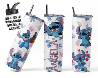 Stitch Gift, Personalized Lilo and Stitch Tumbler, Stitch Pattern Tumbler, Disney Tumbler, Gift for Stitch Lover, Custom Disney Gifts