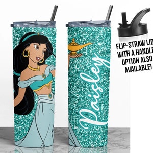Custom Jasmine Gifts, Aladdin Tumbler, Custom Princess Jasmine Mug, Personalized Jasmine Tumbler, Aladdin Birthday Gift for Girl