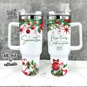 Personalized Christmas Tumbler: 40oz Custom Family Vacation Mug