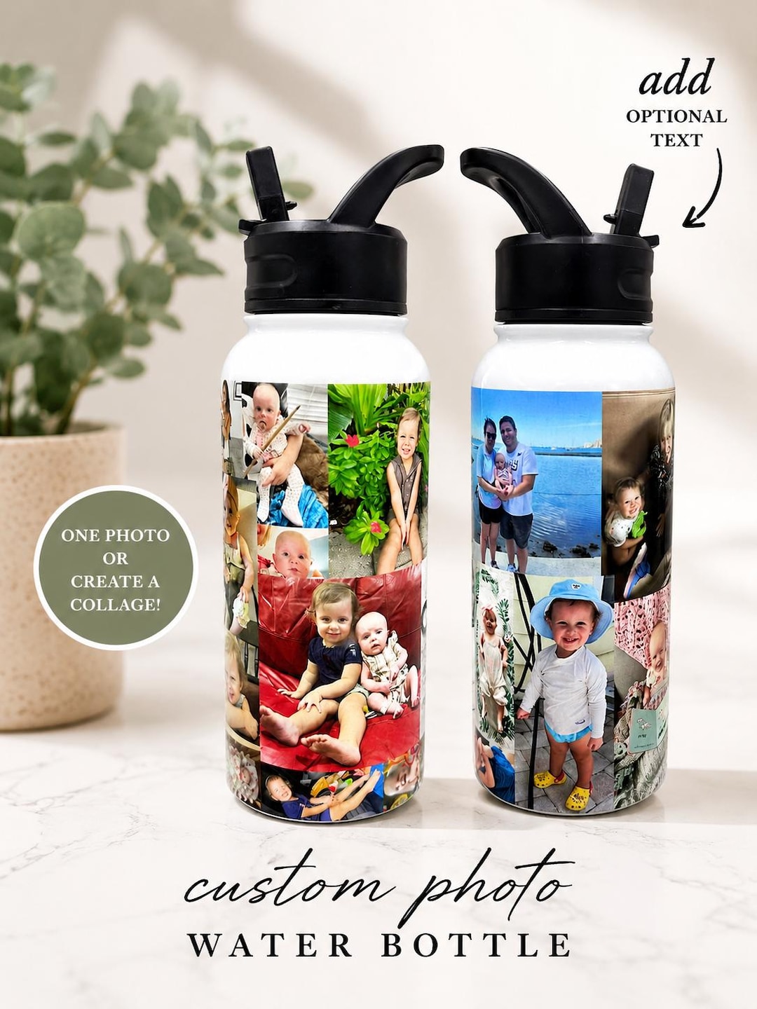 Photo Water Bottle: Personalized Stainless Steel Tumbler - Etsy