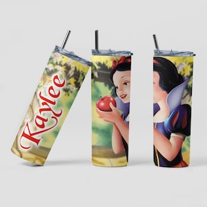 Snow White Tumbler, Custom Disney Princess Gift, Custom Snow White Gifts, Personalized Princess Gift, Snow White Cup, Princess Tumbler