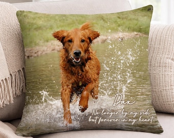 Personalized Pet Memorial Photo Pillow – Sympathy Gift for Loss of Loved One or Pet, Custom Remembrance Pillow, Bereavement Gift