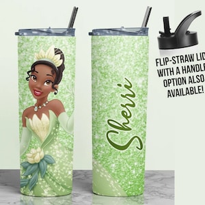 Tiana Gifts, Princess and the Frog Tumbler, Disney Tumbler, Gift for Disney Princess Lover, Personalized Kids Insulated Cup, Disney Gifts