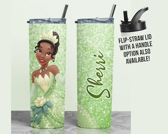 Tiana Gifts, Princess and the Frog Tumbler, Disney Tumbler, Gift for Disney Princess Lover, Personalized Kids Insulated Cup, Disney Gifts
