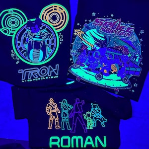 Disney Ride Glow Shirt, Black Light Party Tee, Custom Ride Design