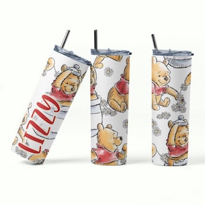 Pooh Bear Gift, Skinny Tumbler, Custom Pooh Gift, Winnie The Pooh Tumbler, Personalized Pooh Gifts, Custom Pooh Bear Cup