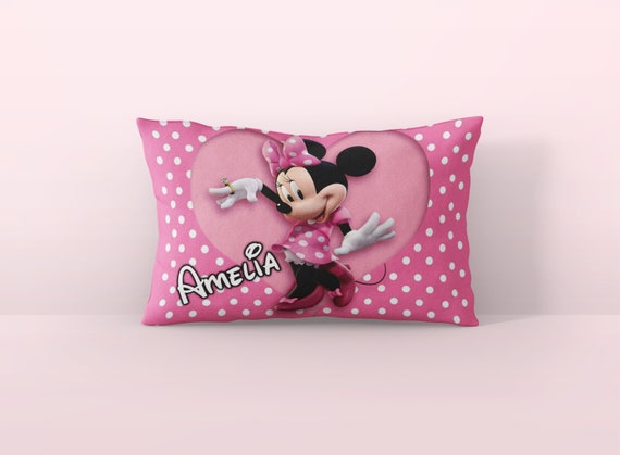 Minnie Pillowcase for Girls Room Personalized Disney Pillowcase Custom Gift for Girl Disney Themed Room Minnie Pillow