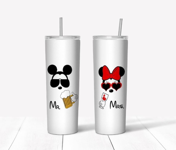 Disney Honeymoon Tumbler With Metal Straw, Mickey Mr Tumbler