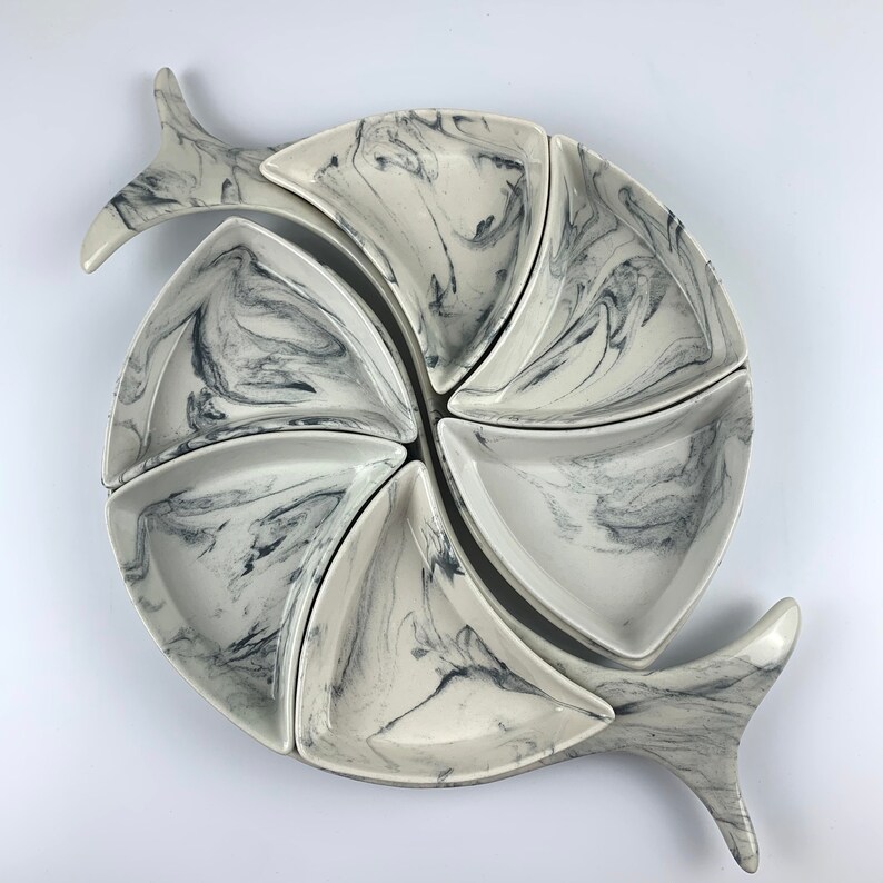 Ceramic Serving Platter Snack Plate Section Plate Ceramic Etsy