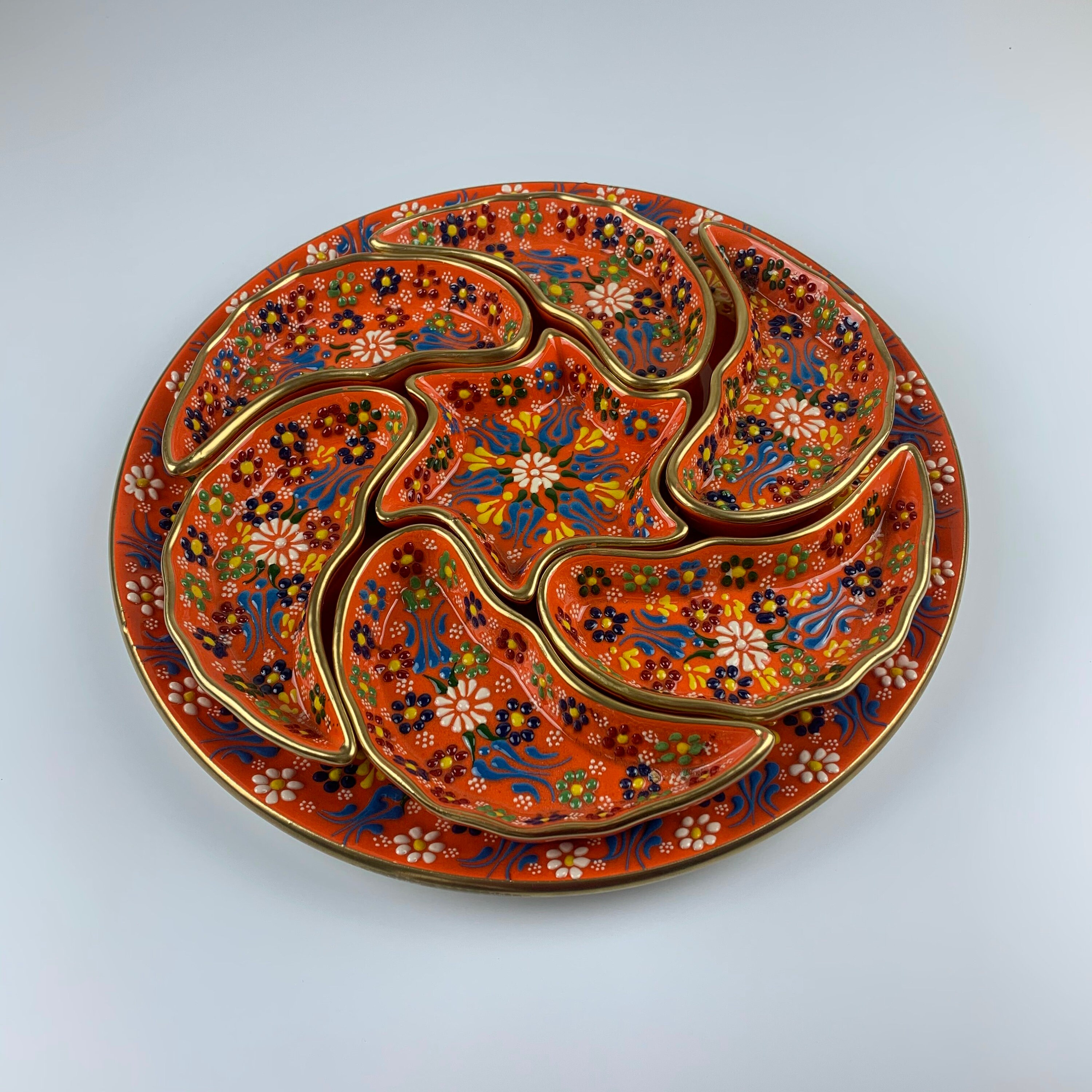 Ceramic Snack Plate Snack Plate Section Plate Ceramic Etsy