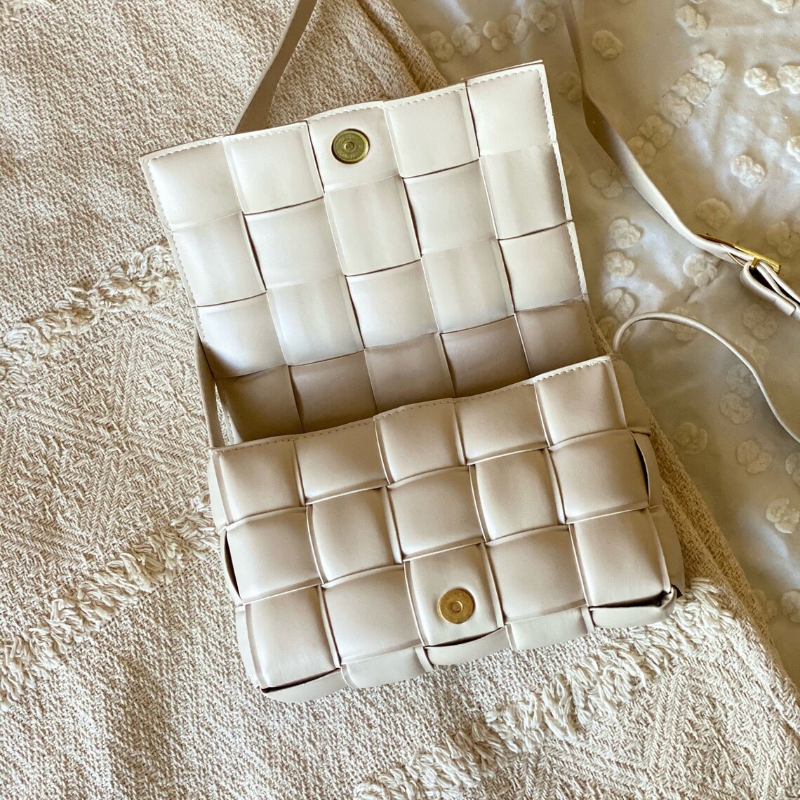 Padded cassette bag beige crossbody Etsy