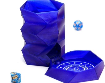 Low Poly Dice Tower and Magnetic Tray | Compatible with any Tabletop RPG, like DnD, Pathfinder