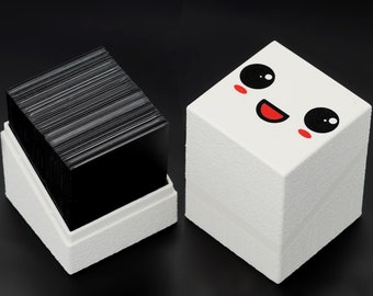 Happy Face Commander Snap Card Deck Box | Fits Double Sleeved Card Decks & Single Sleeved Card Decks | Compatible with Trading Card Games
