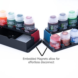 Customizable Magnetic Paint Station for organizing Paint Pots