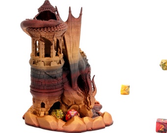 Dragon Watchtower Dice Tower | 7.5 inches Tall | Clickity Clack