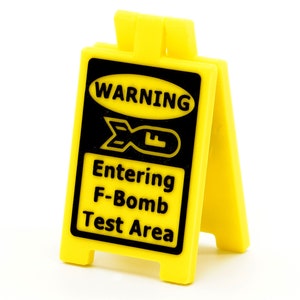 Entering F-Bomb Novelty Desk Sign | Fbomb Joke Sign | Gag gift