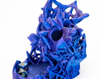 Webbed Skull Dice Tower | 6.75 in tall tower with tray for rolling dice