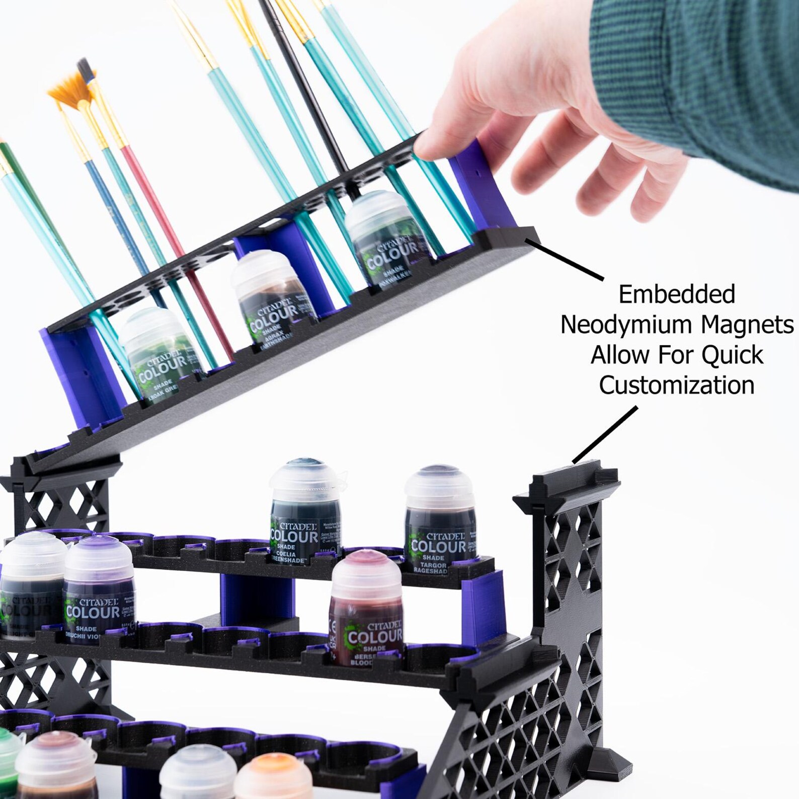 Modular 15 Paint Pot Rack | Compatible Citadel Hobby Paints, Wargaming ...