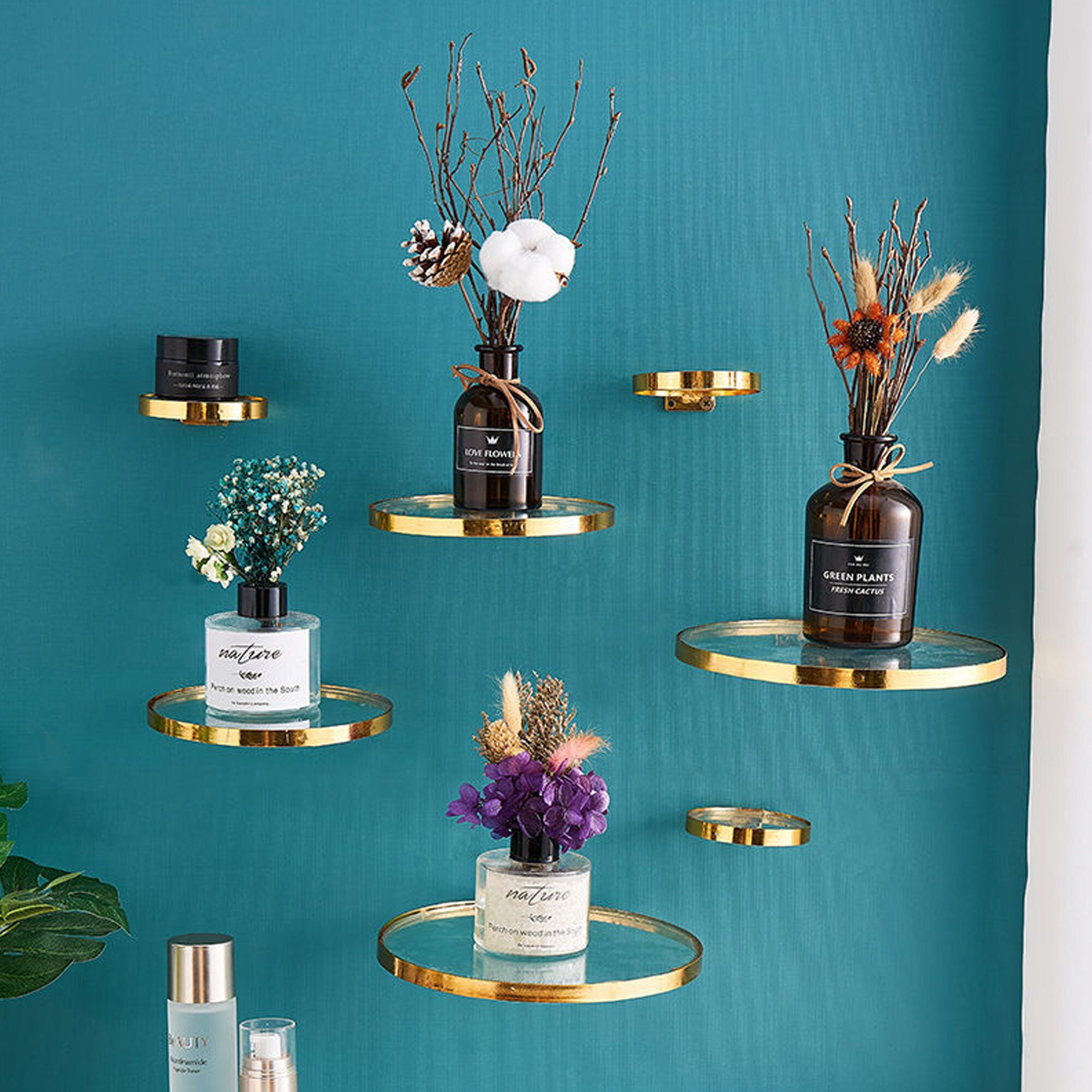 Floating Shelf Round Glass Wall Hanging Small Floating Shelf Etsy Canada