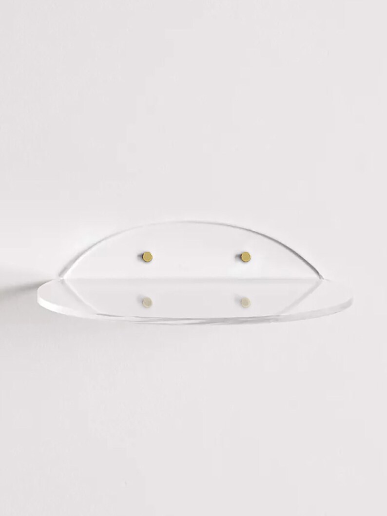 Acrylic Semicircle Shelf Wall Bookshelf Wallmounted Shelf Etsy