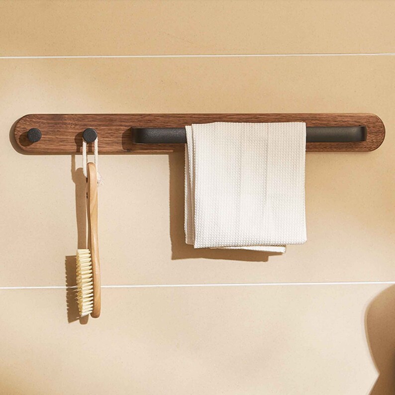 Handmade Wooden Towel Rack for Bathroom Wall Towel Rack With Etsy