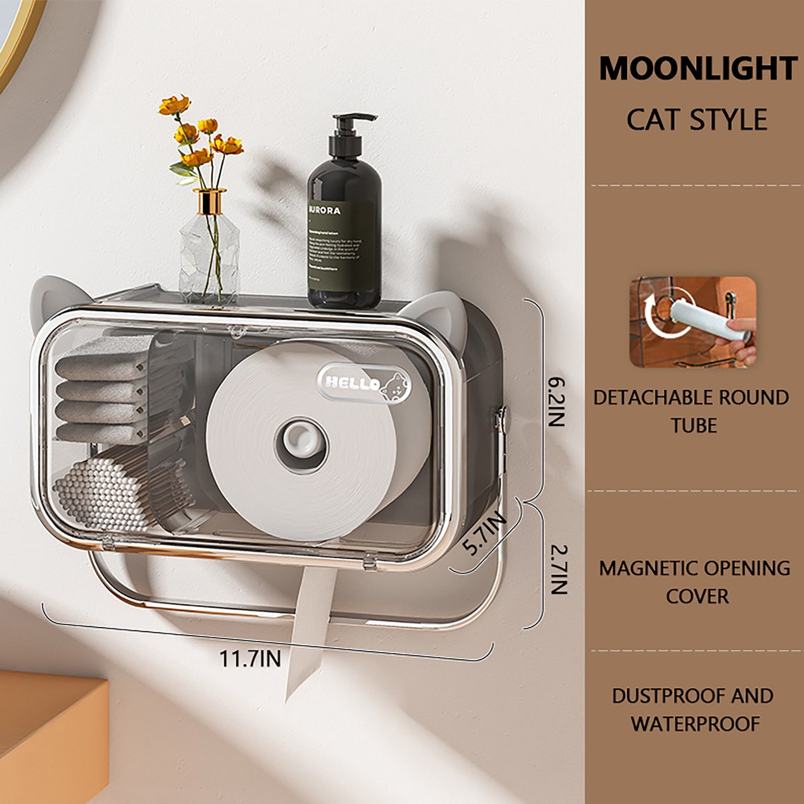 Face Towel Storage Box Wallmounted Tissue Box Storage Etsy