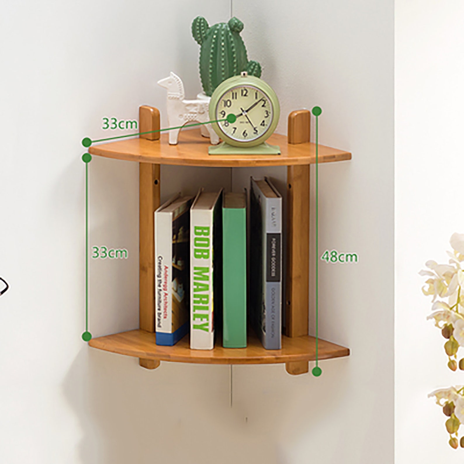 Solid Wood Corner Storage Rack Decorative Shelf Wallmounted Etsy